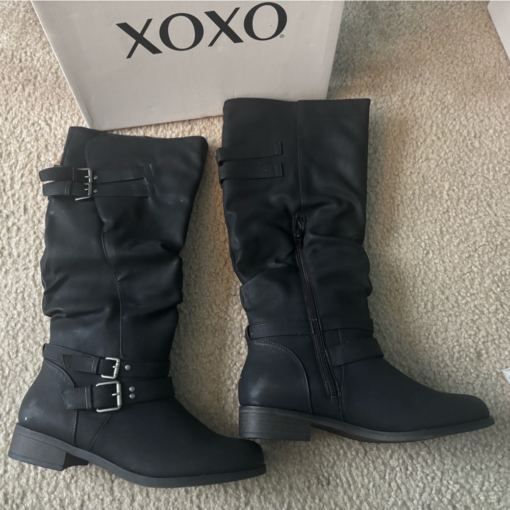 XOXO NEW Black Buckle Boots